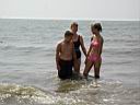 P1010005.jpg: Denise Sam and Matt at the beach