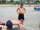 P1010058.jpg: Sean and Matt digging a hole at the beach